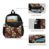Skulls With Roses School Bags For Teenage Girls Laptop Travel Bags