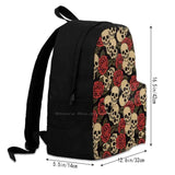 Skulls With Roses School Bags For Teenage Girls Laptop Travel Bags