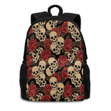 Skulls With Roses School Bags For Teenage Girls Laptop Travel Bags