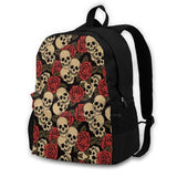 Skulls With Roses School Bags For Teenage Girls Laptop Travel Bags