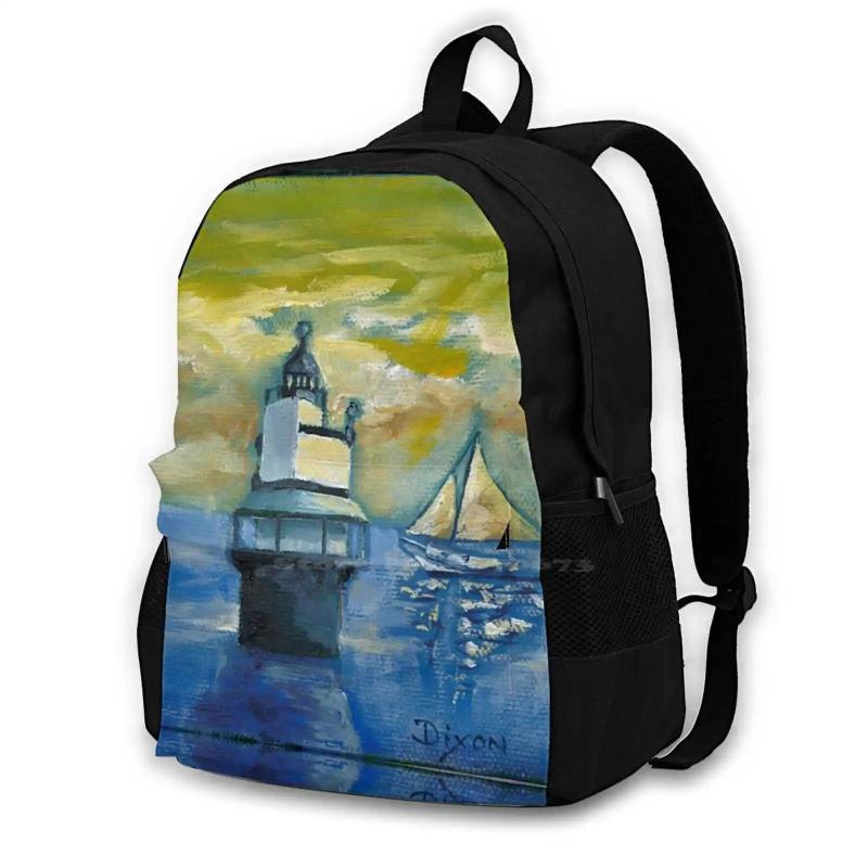 Solomon's Lump Lighthouse & Skipjack in the Chesapeake Bay 1886