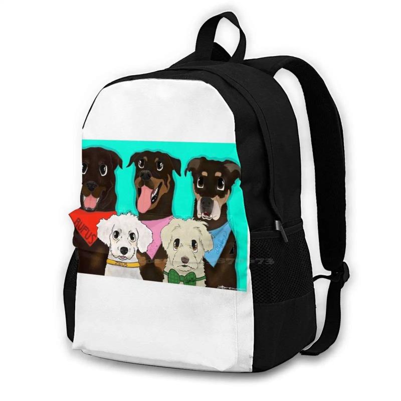 Prints Portraits Large Capacity Backpack Laptop Travel Bags