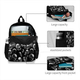 Skulls & Rose Pattern Large Capacity Backpack Laptop Travel Bags