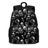 Skulls & Rose Pattern Large Capacity Backpack Laptop Travel Bags