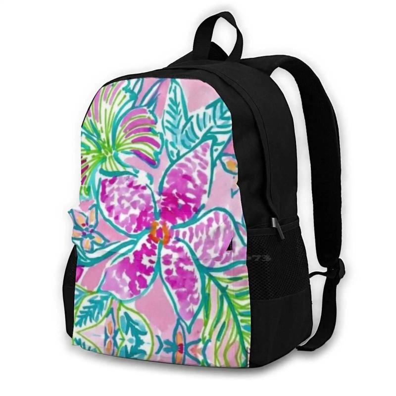 Flowery Flowers Backpack for Student School Laptop Travel Bag