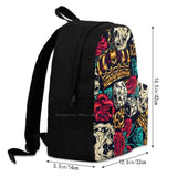 Skulls Dice And Roses 3D Print Backpack Casual Bag Vintage