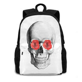 Skull-Roses Teen College Student Backpack Laptop Travel Bags