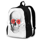 Skull-Roses Teen College Student Backpack Laptop Travel Bags