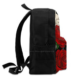 Skull Rose Travel Laptop Backpack Skull Floral Design