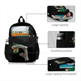 Green Parrot On A Perch Backpack For Student School Laptop Travel Bag