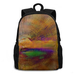Radiant Rotation Travel Laptop Bagpack Bags Orange Red Abstract