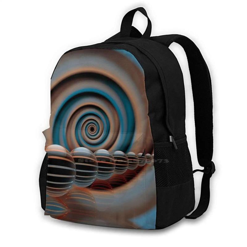 Destiny Tunnel Travel Laptop School Backpack Bag Fantasy Imagination Lines Brown