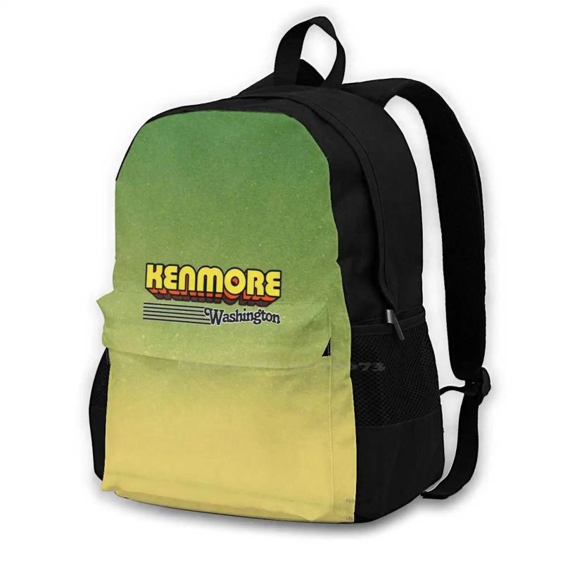 Washington Retro Stripes Teen College Student Backpack Laptop Travel Bags