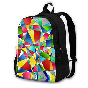 Patchwork Backpacks Imaginative Design Red Turquoise Colorful Modern