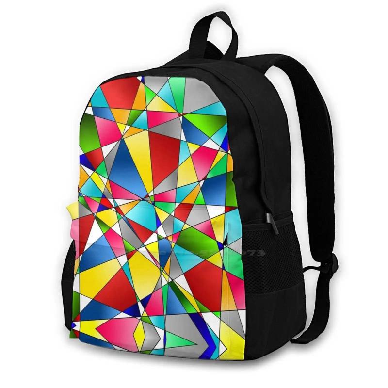 Patchwork Backpacks Imaginative Design Red Turquoise Colorful Modern