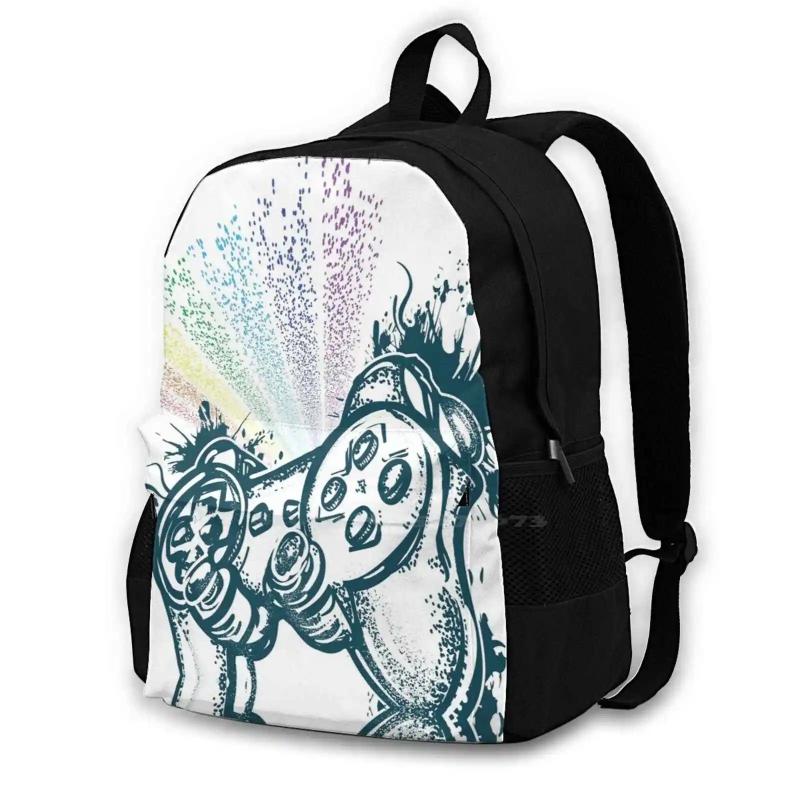 Cybersport Gamer Controller and Rainbow Satchel Backpack