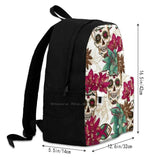 Skulls Flower Pattern Bags Travel Laptop Backpack Skulls And Roses