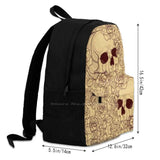 Skulls And Roses Travel Laptop School Backpack Bag Skeleton