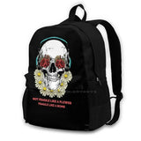 Skull Flower Fragile Like Flower Backpack for Men Women