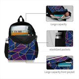 Geometric Stained Glass Style Amethyst & Sapphire Shades Backpack