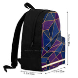 Geometric Stained Glass Style Amethyst & Sapphire Shades Backpack