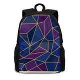 Geometric Stained Glass Style Amethyst & Sapphire Shades Backpack