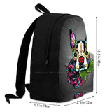 Boston Terrier In - Of The Dead Sugar Skull Dog Backpacks