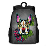 Boston Terrier In - Of The Dead Sugar Skull Dog Backpacks