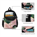 Emerald Green & Pink Geo No 1 Backpacks - Abstract Geo Pink & Green
