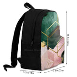 Emerald Green & Pink Geo No 1 Backpacks - Abstract Geo Pink & Green