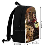 Darkwood Comic Book Hero Abstract Portrait Teen College Student Backpack