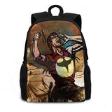 Darkwood Comic Book Hero Abstract Portrait Teen College Student Backpack