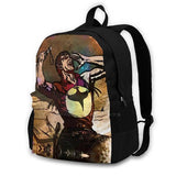 Darkwood Comic Book Hero Abstract Portrait Teen College Student Backpack