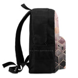 Pink Grey Gradient Cubes 3D Print Backpack Abstract Geometric Pattern
