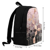 Pink Grey Gradient Cubes 3D Print Backpack Abstract Geometric Pattern