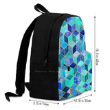 Cubes Teen College Student Backpack Laptop Travel Bags Graphic Abstract