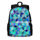 Cubes Teen College Student Backpack Laptop Travel Bags Graphic Abstract