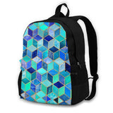 Cubes Teen College Student Backpack Laptop Travel Bags Graphic Abstract