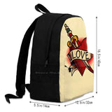 Love Heart Travel Laptop Bagpack Tattoo Flash Heart