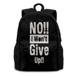 No I Won't Give Up Gym Motivation Backpack