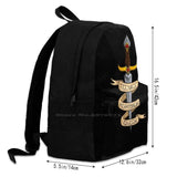 Tattoo Backpack For Student School Laptop Travel Bag Tattoo Dagger