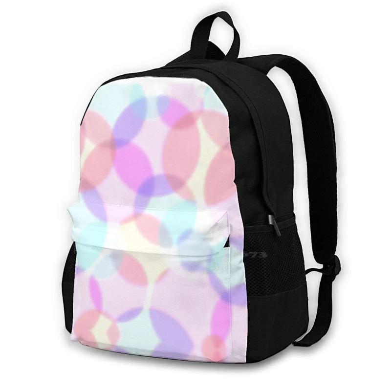 Pastel Bubbles Optical Illusion School Bags For Teenage Girls Laptop Travel Bags