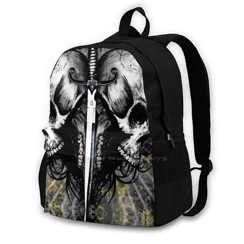 Heart Skulls Dagger Laptop Backpack