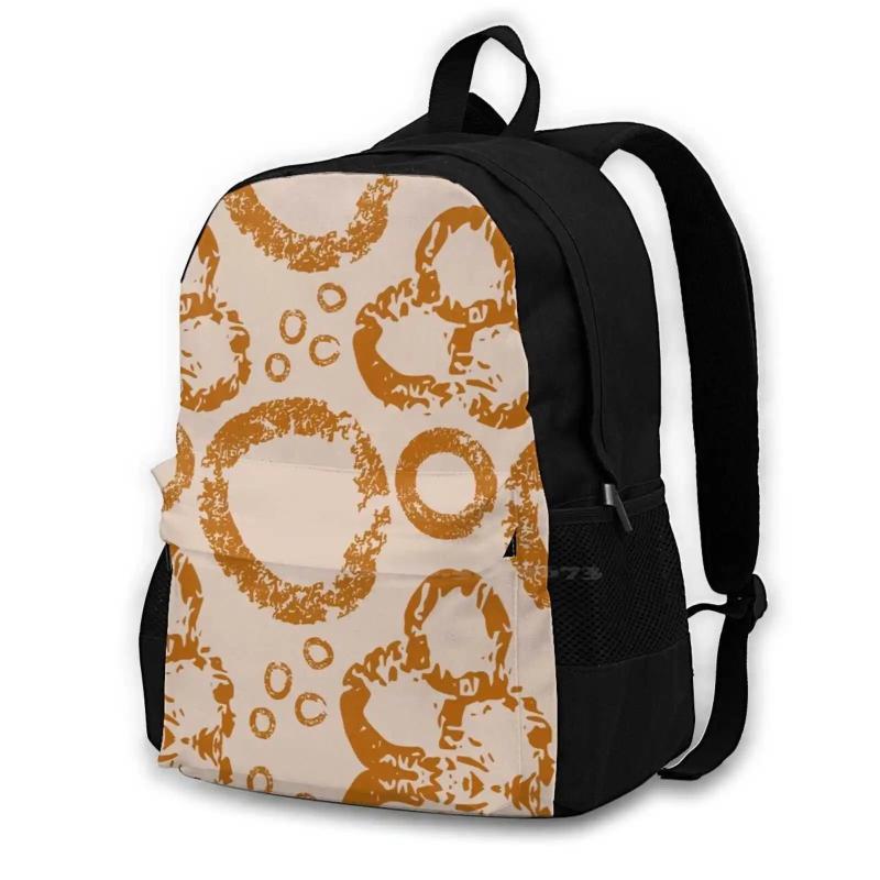 Orange Bubbles In Peach Teen College Student Backpack