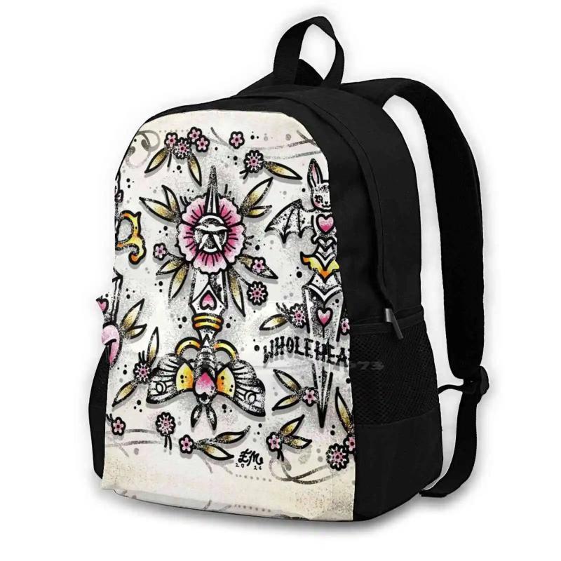 Wholehearted Animal Daggers Traditional Tattoo Flash Large Capacity Backpack