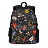 Traditional Tattoo Flash Bag Backpack Flower Tattoo
