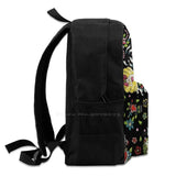 Summer Tail Black Satchel Schoolbag Mermaid Crown Flowers Shells Seaweed Waves