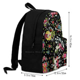 Summer Tail Black Satchel Schoolbag Mermaid Crown Flowers Shells Seaweed Waves