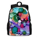 Retro Bubbles Abstract Alcohol Ink Backpack School Laptop Travel Bag
