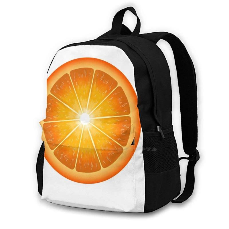 Empowering Orange Bags Travel Laptop Backpack Orange Fruit Vegan